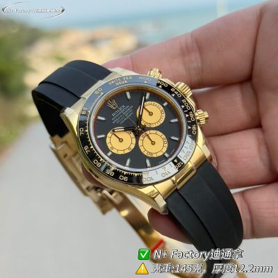 N Factory Rolex Daytona 145g 40*12.2mm 7750/4310/4131 Movement 904L Black Replica Watch